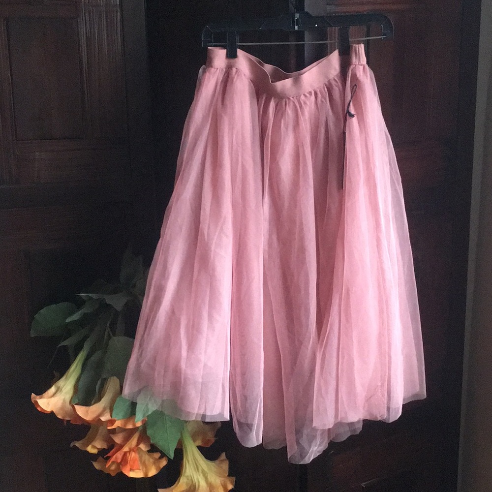 Nude pink tulle skirt